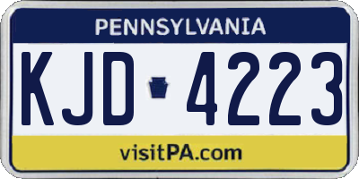 PA license plate KJD4223
