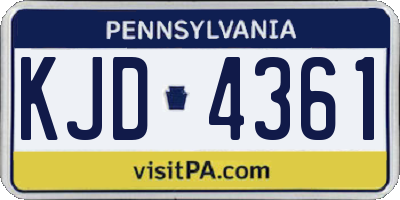 PA license plate KJD4361