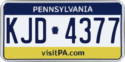 PA license plate KJD4377