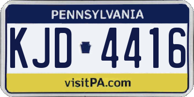 PA license plate KJD4416
