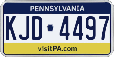 PA license plate KJD4497