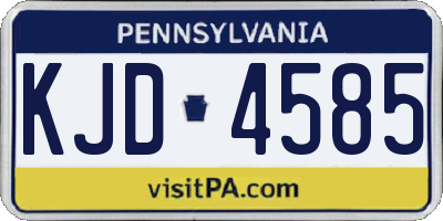 PA license plate KJD4585