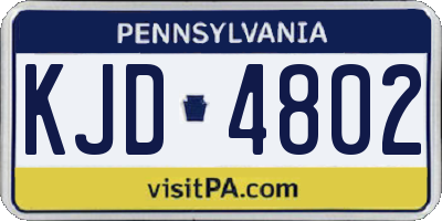 PA license plate KJD4802