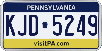 PA license plate KJD5249