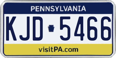 PA license plate KJD5466