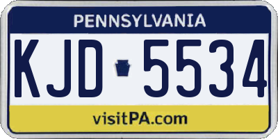 PA license plate KJD5534