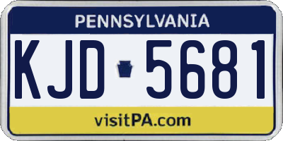 PA license plate KJD5681