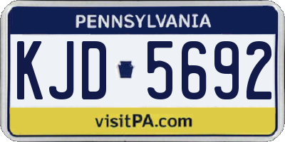 PA license plate KJD5692