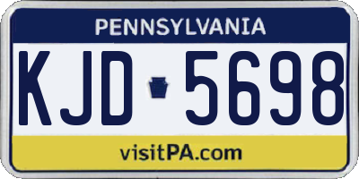 PA license plate KJD5698