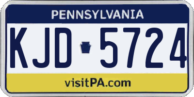 PA license plate KJD5724