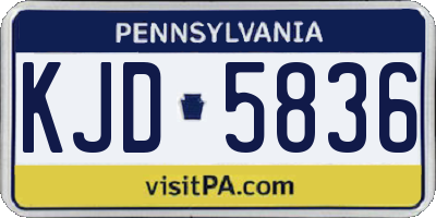 PA license plate KJD5836