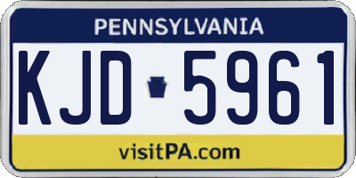 PA license plate KJD5961