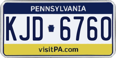 PA license plate KJD6760