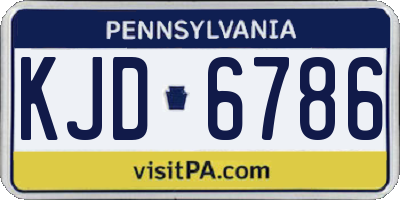 PA license plate KJD6786