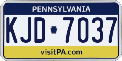 PA license plate KJD7037