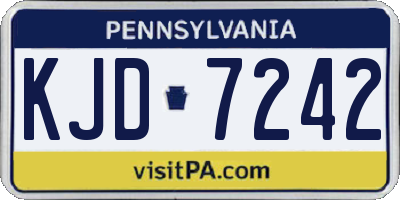 PA license plate KJD7242