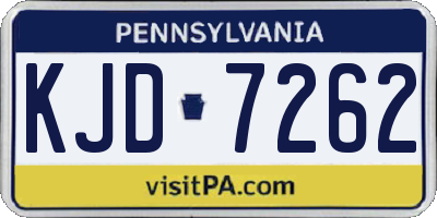 PA license plate KJD7262