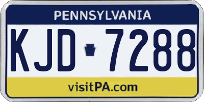 PA license plate KJD7288