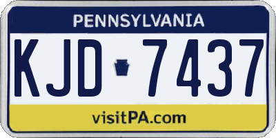 PA license plate KJD7437