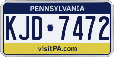 PA license plate KJD7472