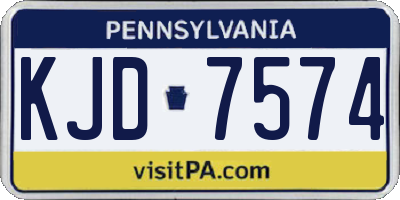 PA license plate KJD7574