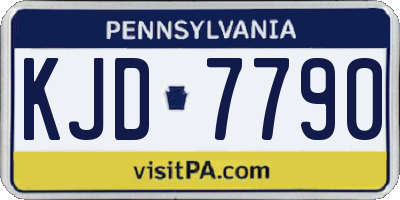 PA license plate KJD7790