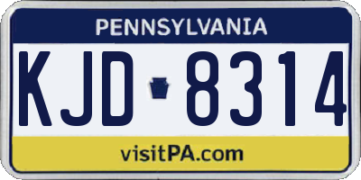 PA license plate KJD8314