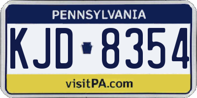 PA license plate KJD8354