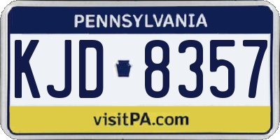 PA license plate KJD8357