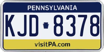 PA license plate KJD8378