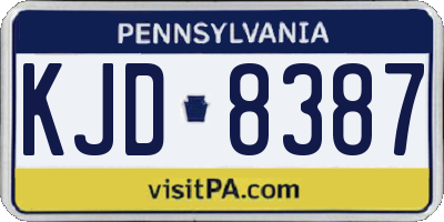 PA license plate KJD8387