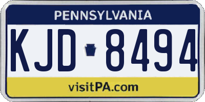 PA license plate KJD8494