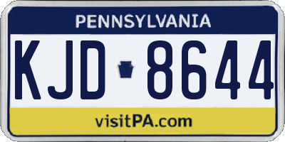 PA license plate KJD8644