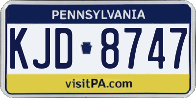PA license plate KJD8747