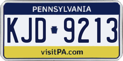 PA license plate KJD9213