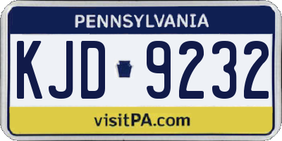 PA license plate KJD9232