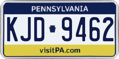 PA license plate KJD9462