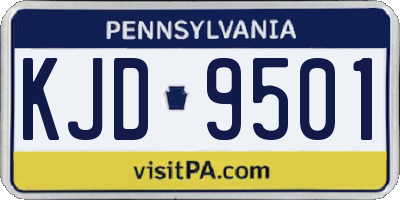 PA license plate KJD9501