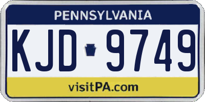 PA license plate KJD9749