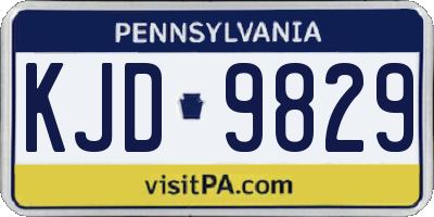 PA license plate KJD9829
