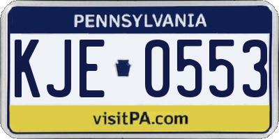 PA license plate KJE0553