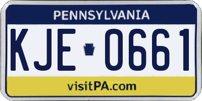 PA license plate KJE0661