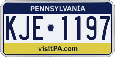 PA license plate KJE1197