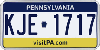 PA license plate KJE1717