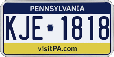 PA license plate KJE1818