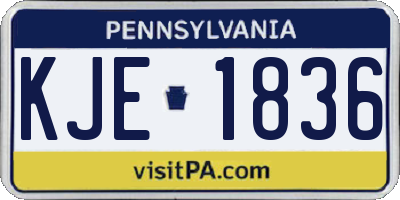 PA license plate KJE1836