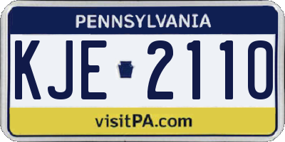 PA license plate KJE2110