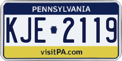 PA license plate KJE2119