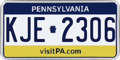 PA license plate KJE2306