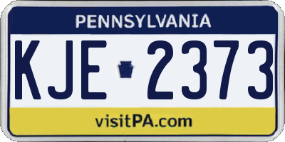 PA license plate KJE2373